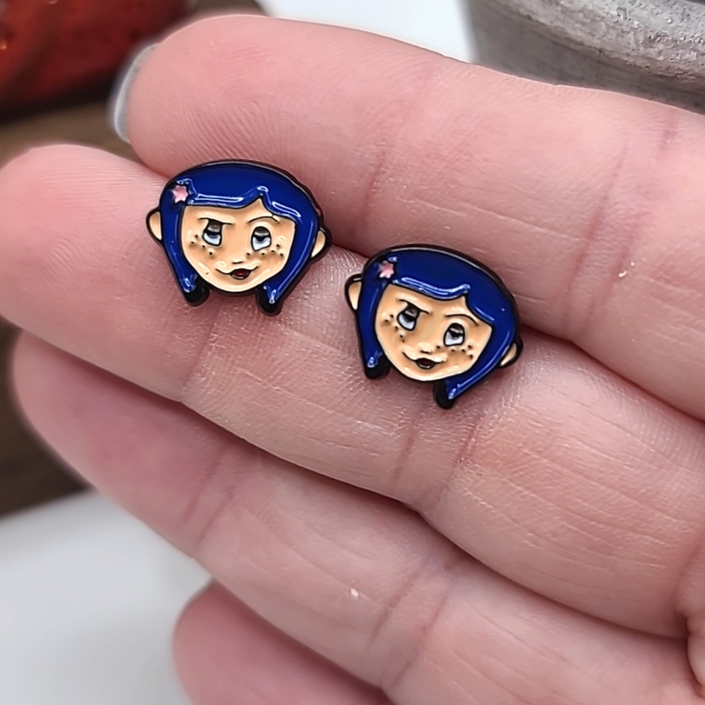 Coraline Metal & Enamel Earrings